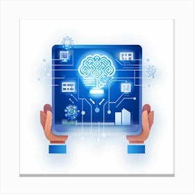 An Ultra Clear Digital Render Of A Cyber Security Concept Icon Fusing Business Brain Development Canvas Print