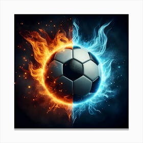 Soccer Ball In Flames Canvas Print