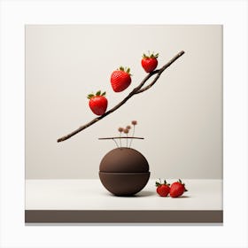 Artjuicebycsaba Chocolate Covered Strawbery Meets Japanese Zen 13 Canvas Print