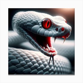 White Snake With Red Eyes Canvas Print