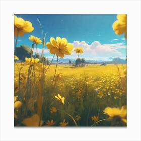 Field Of Yellow Flowers 50 Canvas Print