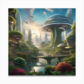 A.I. Blends with nature 6 Canvas Print