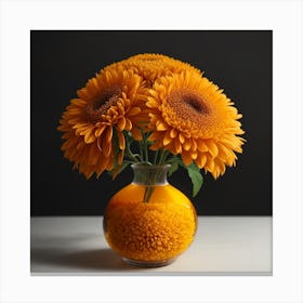 Sunflowers In A Vase Canvas Print