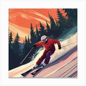 Skier On The Slopes 6 Canvas Print