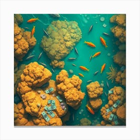 Goldfishes In The Sea Canvas Print