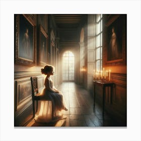 Child Waiting In The Hall Canvas Print