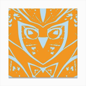 Abstract Owl Orange And Grey 1 Canvas Print
