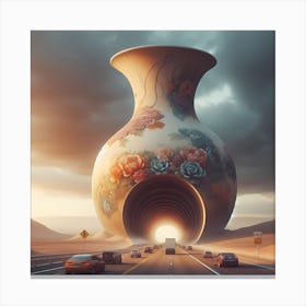 Vase In The Desert Canvas Print