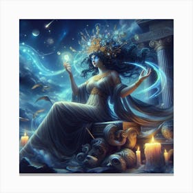 Ancient Greek Goddess Nyx Canvas Print