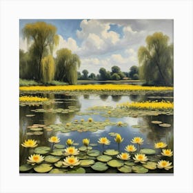 Water Lillies On A Lake 1 Canvas Print