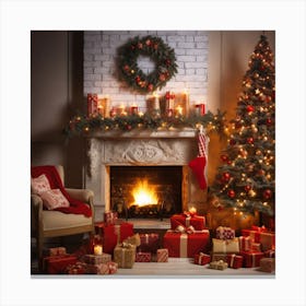 Christmas In The Living Room 2 Canvas Print