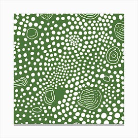 Yayoi Kusama Inspired Art Moss Green Dot Art Print Canvas Print