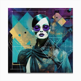 Abstract Woman With Sunglasses Canvas Print