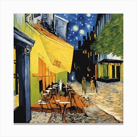 Cafe Terrace At Night, Van Gogh Art Print (2) Canvas Print