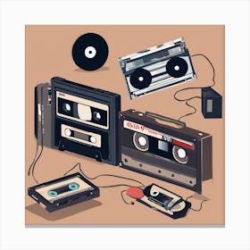 Retro Cassette Tapes Canvas Print