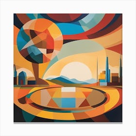 Abstract Cityscape Canvas Print