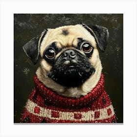 Holidays Pug 7 Canvas Print