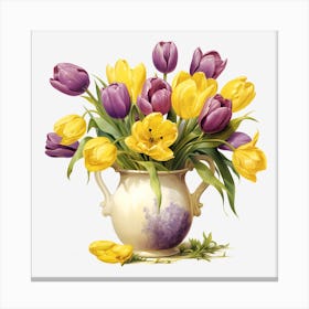 Tulips In A Vase Canvas Print
