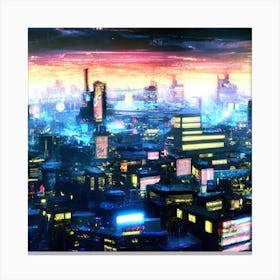 Cyberpunk City Canvas Print