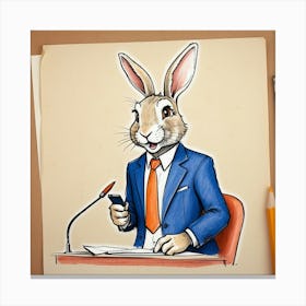 Rabbit In Suit 4 Canvas Print