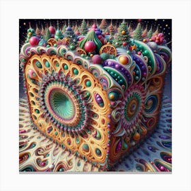 Christmas Cube Cake Canvas Print