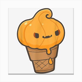 Cute Creepy Pumpkin Ice Cream Kawaii Halloween Costume Boys Canvas Print