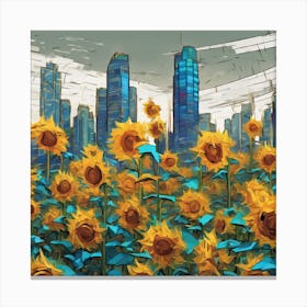 Contemporary Urban Skyline Reimagined With Van Gogh S (3) Canvas Print