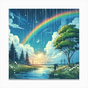 Rainbow in the sky Canvas Print