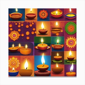 Diwali Lights Vector Canvas Print