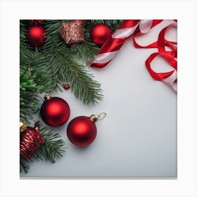 Christmas Decoration On White Background Canvas Print