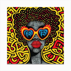 Vibrant Shades Series. Contemporary Pop Art With African Twist, 4 Canvas Print