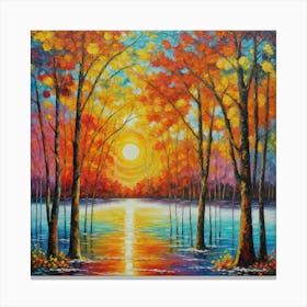 Sunset In The Forest 2 Canvas Print