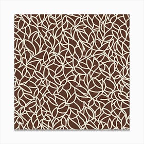 Brown And White Leaves, A Seamless Pattern, Flat Art, 181 Canvas Print