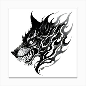 Wolf Tattoo Design 3 Canvas Print