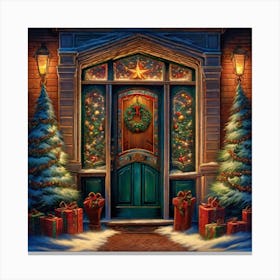 Christmas Door 82 Canvas Print