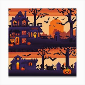 Halloween House Set Canvas Print