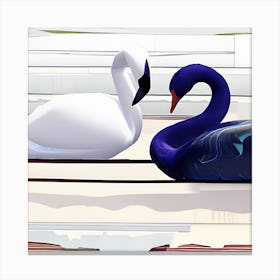 Swan Conversation Canvas Print