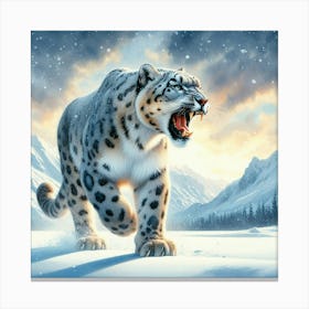 Snow Leopard 3 Canvas Print