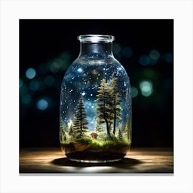 Terrarium In A Bottle 1 Canvas Print