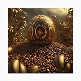 Golden Coffee Bean Canvas Print