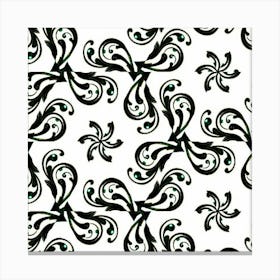 Black And White Floral Pattern 1 Leinwandbild