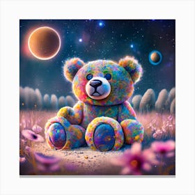 Teddy Bear In Space 3 Canvas Print