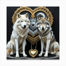 Perros hemanados por el corazon Canvas Print