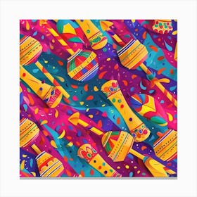 Navratri Themed Banner Texture With Vibrant Colo 17183 Canvas Print