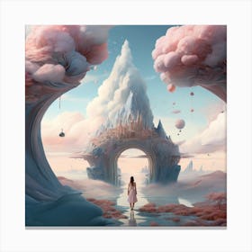 Girl In A Pink Castle Canvas Print