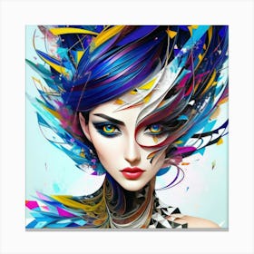 Aquarela Oil Paint Girl (51) Canvas Print