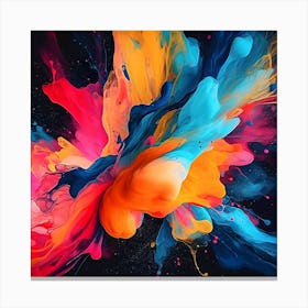 Abstract Explosion Of Vibrant Colors Canvas Print