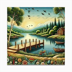 Lake Scene Canvas Print