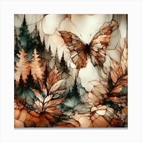 Butterfly Fluid Ink in Bronze Shades I Canvas Print