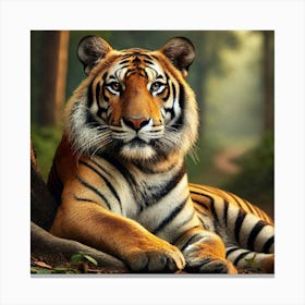 Tiger In The Forest 2 Canvas Print